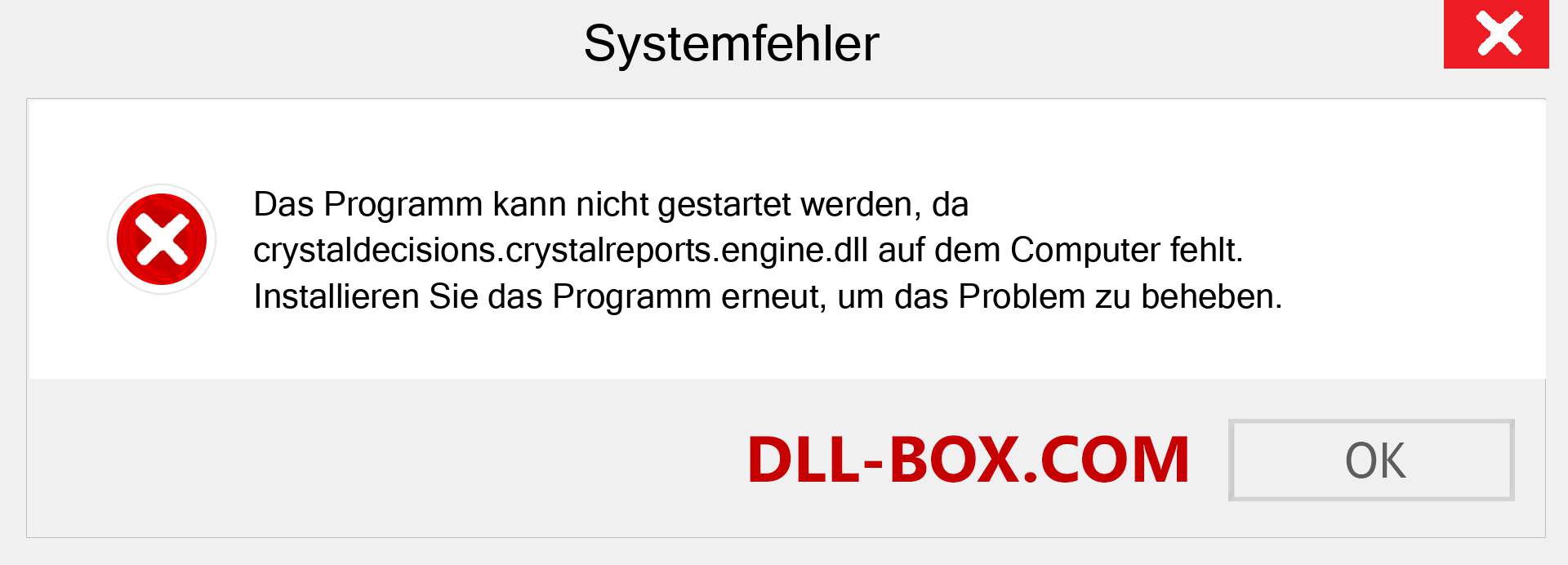 crystaldecisions.crystalreports.engine.dll-Datei fehlt?. Download für Windows 7, 8, 10 - Fix crystaldecisions.crystalreports.engine dll Missing Error unter Windows, Fotos, Bildern