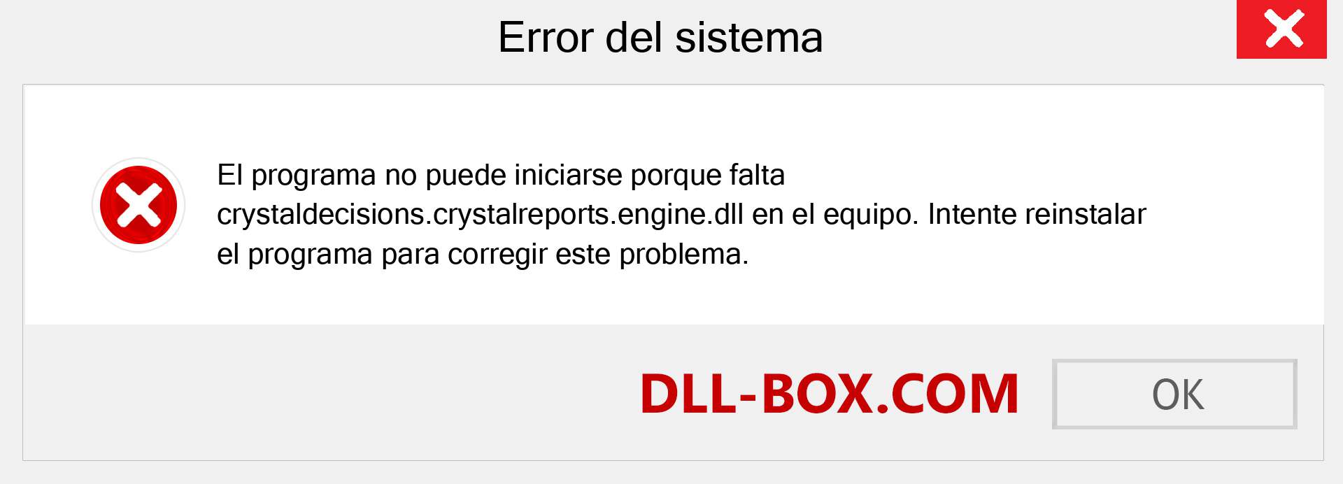 ¿Falta el archivo crystaldecisions.crystalreports.engine.dll ?. Descargar para Windows 7, 8, 10 - Corregir crystaldecisions.crystalreports.engine dll Missing Error en Windows, fotos, imágenes